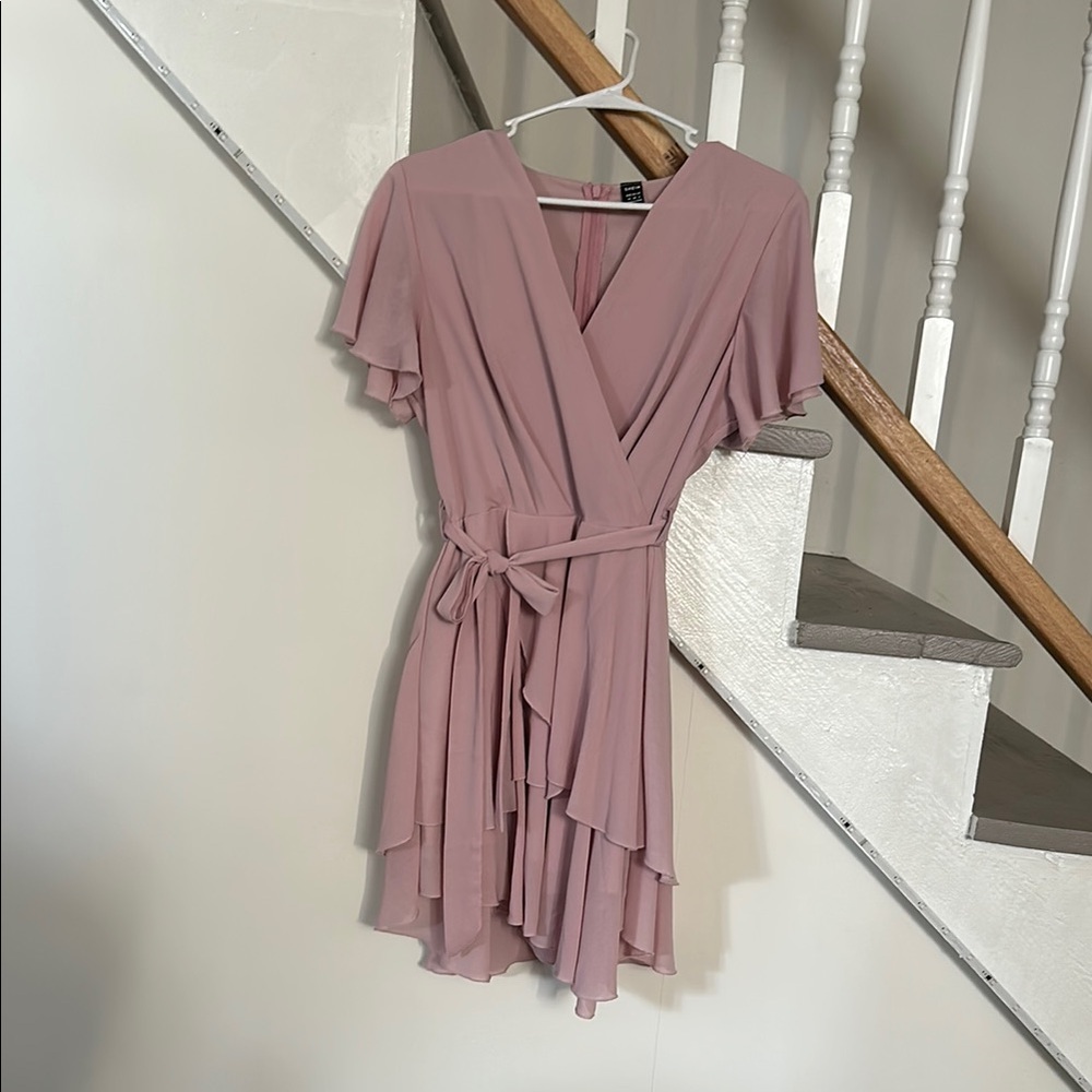 Elegant pink-Muave Wrap Dress